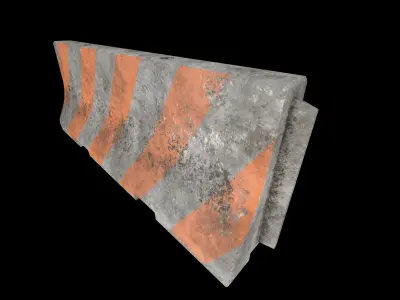 Concrete road barricade Low-poly 3D model