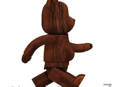 Dark Wood Bear Brick 3D model