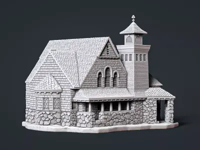 Mont Vernon Congregational Church 1896 3D print model