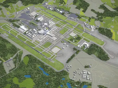 Oslo Gardermoen Airport Low-poly 3D model