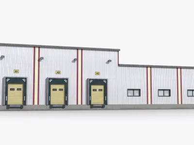 Factory x1 Low-poly 3D model