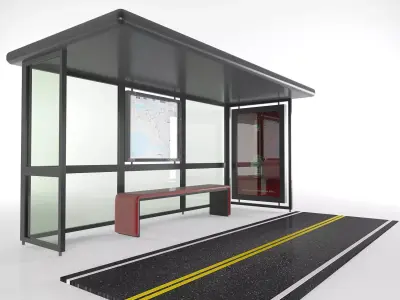 Bus Stop 3D model 2
