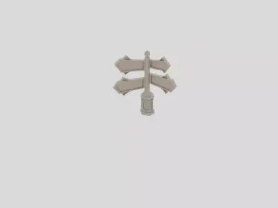 Fantasy Wooden Market Signpost for 3D print 3D model
