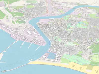 Cityscape Ventspils Latvia 3D model