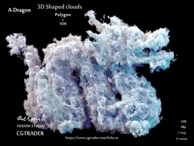 3D Shaped Clouds - Polygon and VDB   3D model