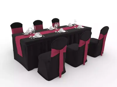 Collection Banquet Table and Chair 45 3D Model Pack