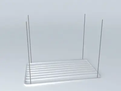 Suspended clothesline Clothes Free 3D model
