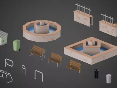 ParkProps Low-poly 3D model