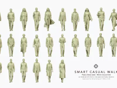 Smart Casual Walk - 26 Architectural Figures 3D print model
