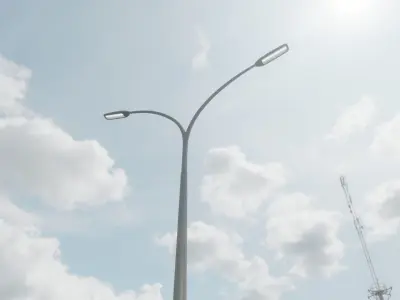 Street Light 11 version 16 10m with pole 4 Low-poly 3D model
