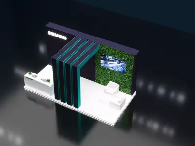 booth 6x3 open 3 side  3D model