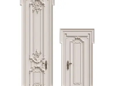 2 carved classic doors 3D model