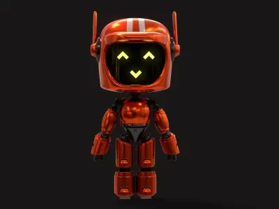 Sci-Fi Orange Robot 3D model