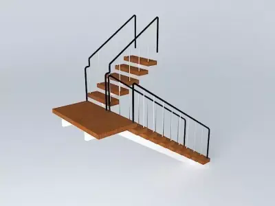 Stairs wooden staircase Free 3D model