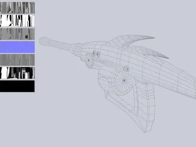 Alien blaster Low-poly 3D model