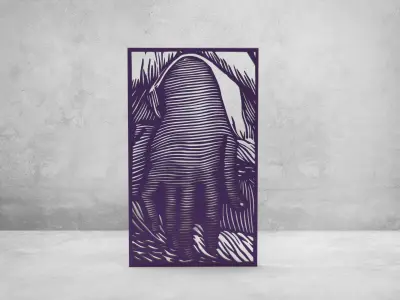 Hand Line Art Wall filler Decorative  3D print model
