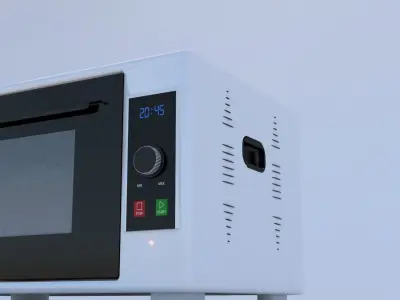 White Microwave Oven  3D model