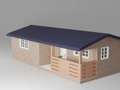 Garden House Low-poly 3D model