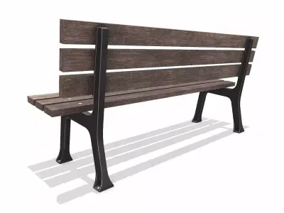 Street Bench Lowpoly PBR Low-poly 3D model