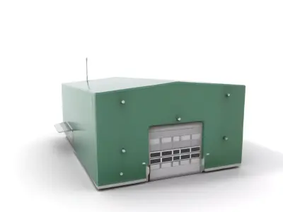 Green Industrial Warehouse model pack Low-poly 3D model