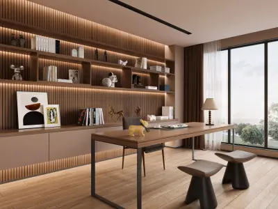 3D model of home study and office 3D model