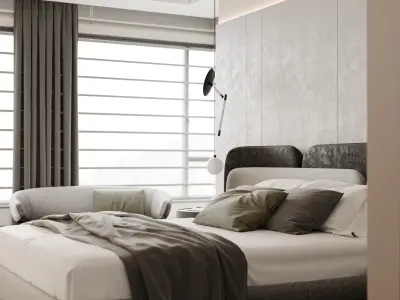 Modern bedroom 3D model 33