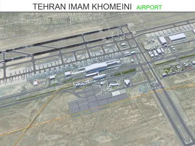Tehran Imam Khomeini Airport 15km Low-poly 3D model