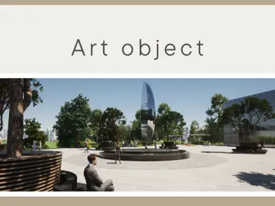 Art Object - Levitating Landmark 3D Model - Twinmotion 3D model
