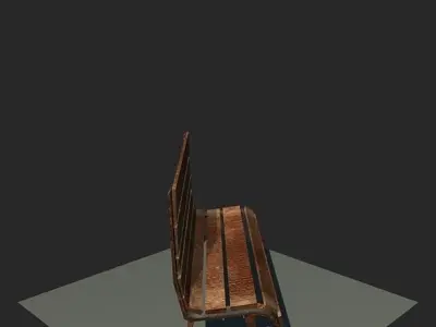 Bench wooden Free low-poly 3D model