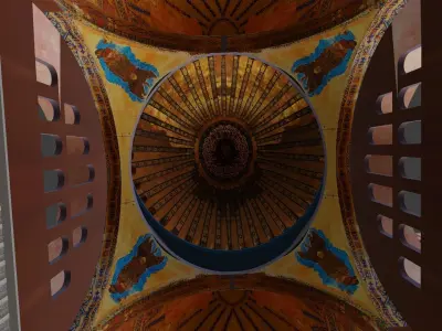Hagia sophia mosque Istanbul Interior and exterior Low-poly 3D model
