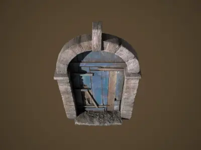 Old Door Low-poly 3D model