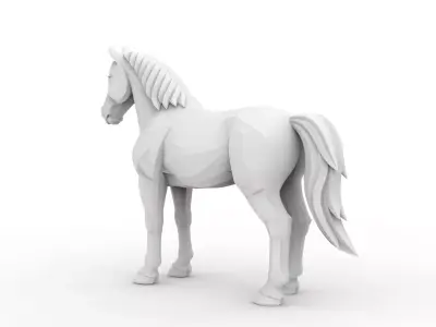Horse Low-Poly 3D Printable 3D print model