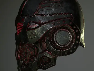 Skull Helmet 3D print model purchase