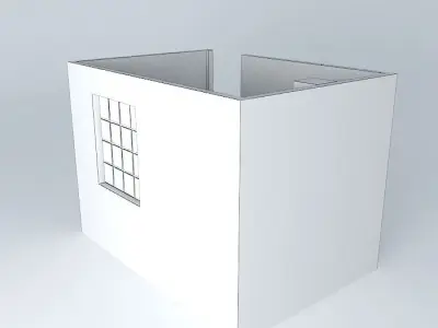 nadia 3 room with shelves and door Free 3D model