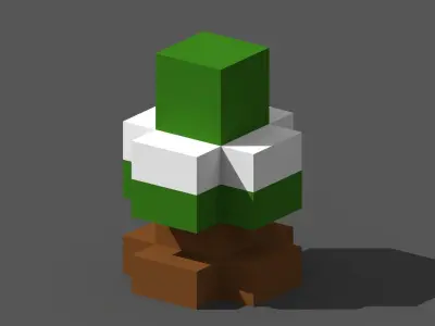 Xmas Tree Voxel - 1 Free low-poly 3D model