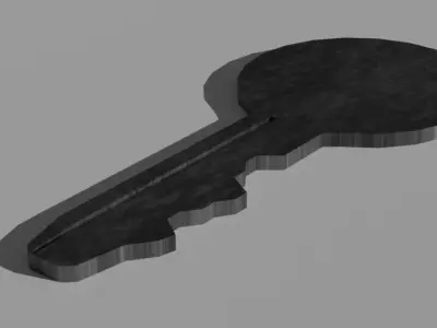 Old Key - Rusty Iron Material Modern 4-PACK Low-poly 3D model