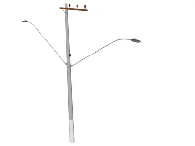Concrete Lamp Post - Light Pole - Light Post - Street Light 34 3D model