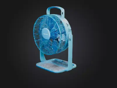 Portable fan Low-poly 3D model
