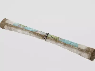 Treasure Map Low-poly 3D model