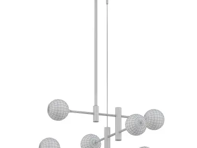 APENERA modern chandelier with brass and balls 3D model
