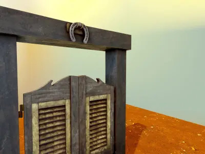 Saloon Door Low-poly 3D model