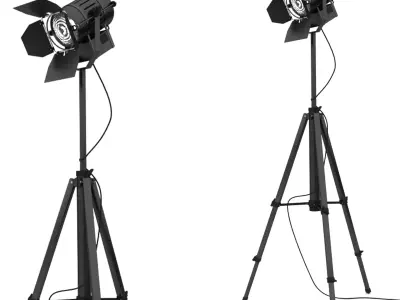 Spotlight on the tripod Low-poly 3D model