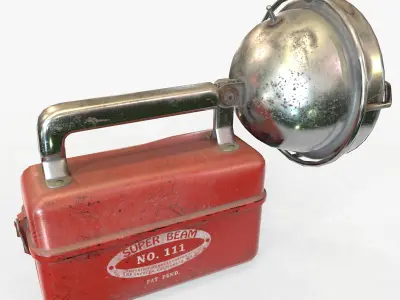 Retro Flashlight Vintage Game Ready PBR Textures  Low-poly 3D model