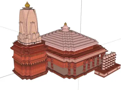 Architecture-Religion-God-Culture-Temple-0260 indian temple w... 3D model