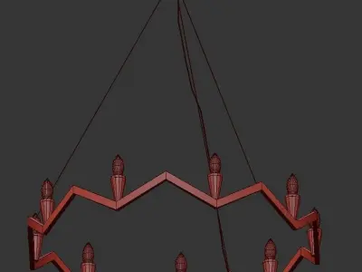 Serpentina light wrought iron chandelier 3D model