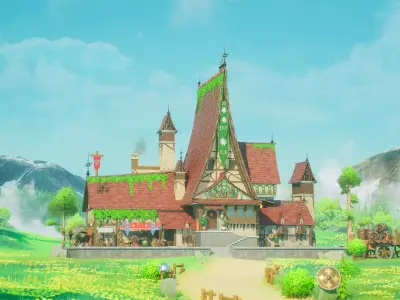 Stylized Fantasy Village - Emerald Haven Low-poly 3D model