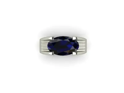 Sapphire Signet Ring 3D print model purchase