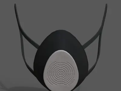 Gas mask respirator  scifi technology  Low-poly 3D model