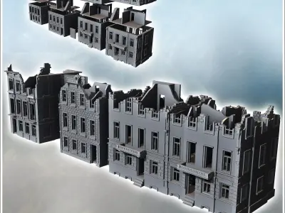 European House Set Arnhem Netherlands ruined version - World War 3D print model