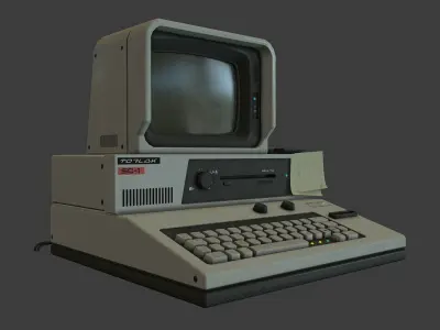 Retro Sci-Fi Computer Low-poly 3D model